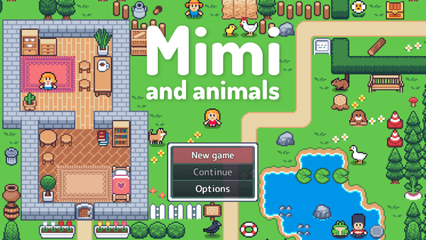 Title screen of Mimi and animals