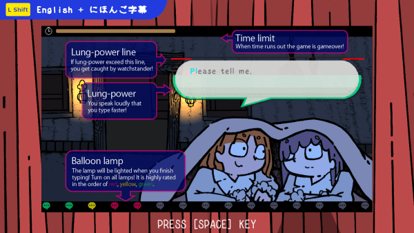 A screenshot of the game's tutorial screen in English. It explains the different visual elements of the game.