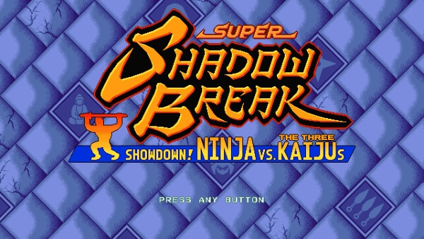 Title screen of Super Shadow Break on the Nintendo Switch