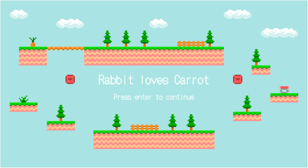 Title screen for Rabbit loves Carrot