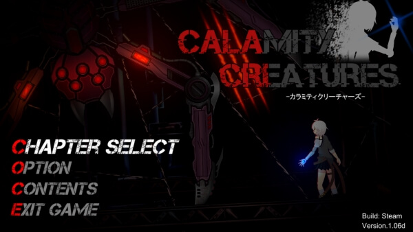 Title screen of CALAMITY CREATURES