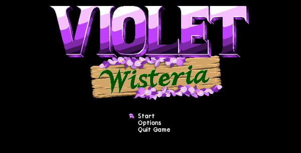 Title screen for Violet Wisteria