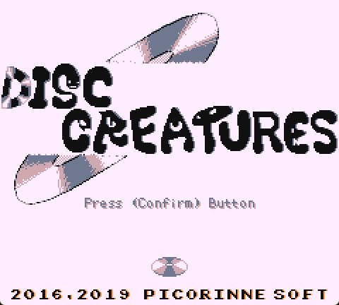Title screen of Disc Creatures by Picorinne Soft