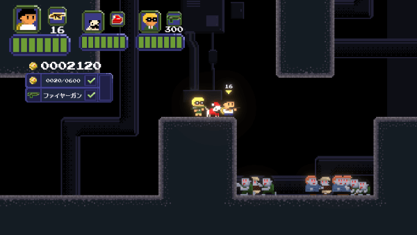 Screenshot of the party in 7DAYS HEROES standing on a ledge overlooking a pit filled with zombies