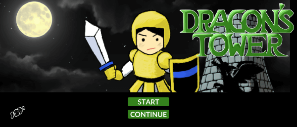 Title screen of Dragon's Tower
