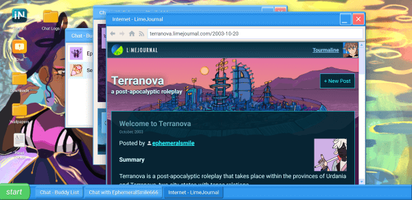 Screenshot of the Terranova group Limejournal.
