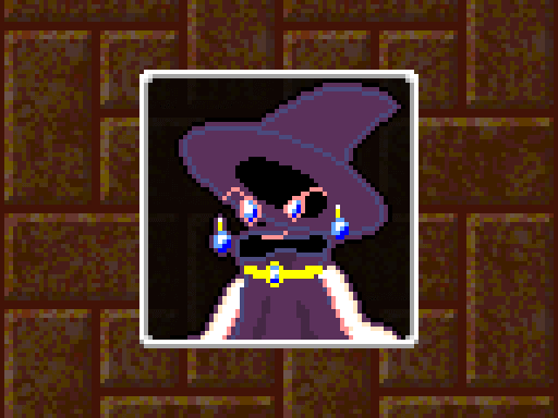 A transparent character wearing purple robes and a witch hat from Nitacle Witch making a cameo in BELLUMAROT